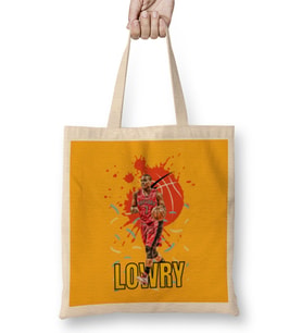 Kyle Lowry Vİntage Art -Legend Basketball Gift Vintage Retro Style Bez Çanta Uzun Saplı