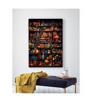 ÇİÇEKLİ KÜTÜPHANE KANVAS TABLO EV DUVAR SALON OFİS DÜKKAN HEDİYELİK DEKARASYON SÜSÜ ÖLÇÜ SEÇİNİZ :) (Siyah)
