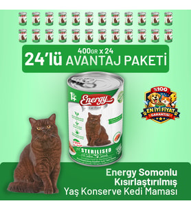 Somonlu Kısırlaştırılmış Yaş Kedi Maması 400 g - 24 Adet
