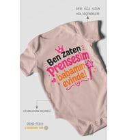 Ben zaten prensesim babamın evinde! Kısa Kollu Bebek Body %100 Pamuk
