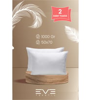 Eve 2 adet Microfiber Kılıflı Silikon Elyaf Yastık 50 x 70 cm 1000 gr