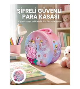 Mey İthalat® Çocuk Para Kasası Anahtarlı Güvenli Tasarruf Kutusu