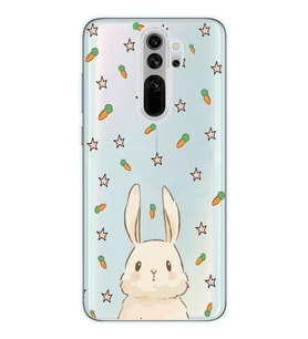 Redmi Note 8 Pro Uyumlu Tatlı Tavşan Tasarımlı Şeffaf Telefon Kılıfı
