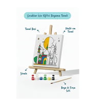 Renkli Cami ve Hilal Şövaleli Boya Seti 20x20