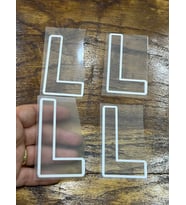 4 ADET ÜTÜ İLE YAPILAN L HARFİ TRANSFER BASKI ARMA HARF 8X5 CM