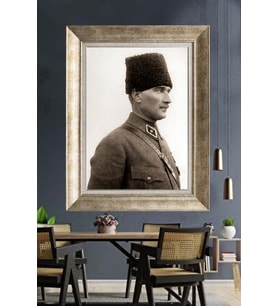 Gümüş Çerçeveli Atatürk Tablo za46