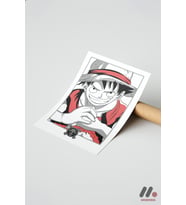 One Piece Luffy Çizgi Poster, Çerçevesiz Yüksek Kalite Duvar Afişi - Anime Severlere