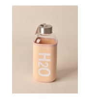 H2O Kare Kılıflı Pastel Renk Cam Matara 530 ML
