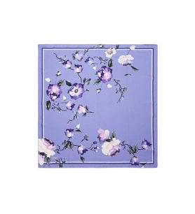 BURSA İPEK Lila Floral Twill İpek Eşarp