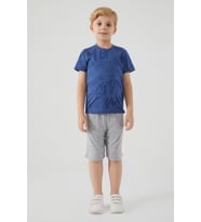 Roly Poly 3027 Traveler Erkek Çocuk Kısa Kollu Şortlu Pijama Takım (Mavi)