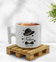 BK Gift Kişiye Özel Canım Babam Tasarımlı T Kulplu Beyaz Middle Kupa Bardak - Model 3