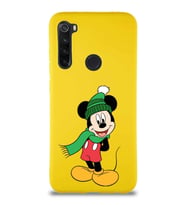Xiaomi Redmi Note 8 Soft Premier Kapak Mickey Mouse-G Tasarımlı Silikon Kılıf - Sarı (Şeffaf)