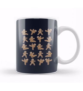Gingerbread Man Ninjas Christmas Kupa Bardak Porselen