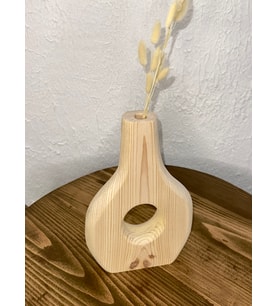 O&a Wood Doğal Ahşap Dekoratif Biblo Vazo Naturel