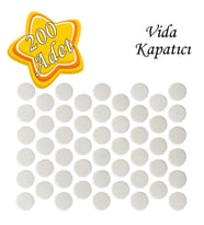 200 ADET Beyaz Vida Kapatıcı  Yapışkanlı Vida Tapası Tıpası Kapağı Vida Gizleyici