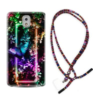 Samsung Note 3 4 5 8 9 20 Ultra 10 Lite Kılıf Boyun Asklı Rasta Silikon Butterfly Neon 1684