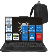 Asus Tuf Gaming F16 FX607VU Intel Core Ultra 5 210H 96GB Ddr5 1tb SSD 6GB/RTX4050/140W Windows 11 Pro 16" Fhd+ 144Hz IPS Taşınabilir Bilgisayar FXRL141P26 + Zettaçanta