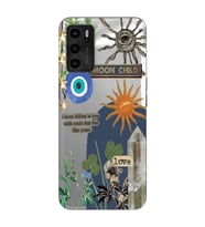 Oppo A55 Uyumlu Moon Child Desenli Şeffaf Telefon Kılıfı