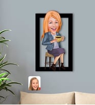 BK Gift Kişiye Özel Kadın Karikatürlü 3D Ahşap Tablo-107