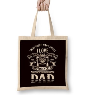 Dad Motorcycle Biker Father Daddy Papa Poppa Stepdad Husband Bez Çanta Uzun Saplı