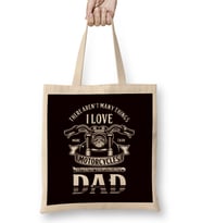 Dad Motorcycle Biker Father Daddy Papa Poppa Stepdad Husband Bez Çanta Uzun Saplı