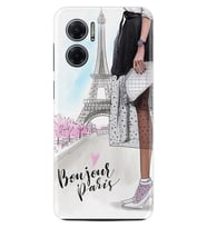 Xiaomi Redmi Note 11E Kılıf Resimli Desenli Baskılı Silikon Bonjour Paris 1419