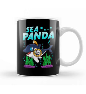 Sea Panda Cute Adorable Baby Orca Whale Pun Kupa Bardak Porselen