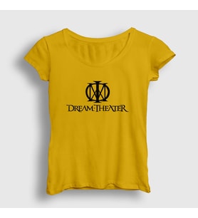 Presmono Kadın Sarı Logo Dream Theater T-Shirt 144013tt (Sarı)