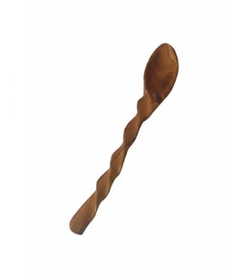 El yapımı zeytin kaşık (Ekru - Kahverengi)