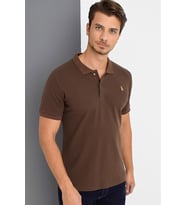 T8561 DEWBERRY ERKEK TSHIRT-KAHVE