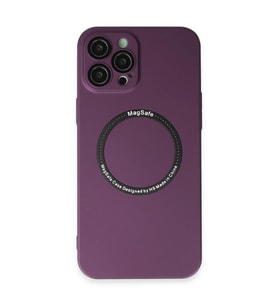 Apple iPhone 12 Pro Kılıf Jack Magneticsafe Lens Silikon - Mürdüm