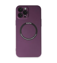 Apple iPhone 12 Pro Kılıf Jack Magneticsafe Lens Silikon - Mürdüm
