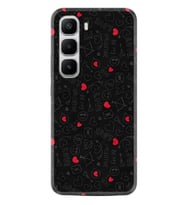 Infinix Hot 60 Kılıf Boutique Baskılı Resimli Siyah Kalp ve Ok Pcode -064
