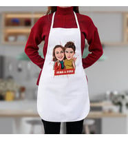 Kişiye Özel En İyi Arkadaşım Karikatürlü Mutfak Önlüğü