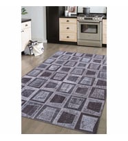 Bespoky Chichester Siyah Patchwork Pamuk Dijital Baskı Dekoratif Alan Halısı
