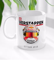 BK Gift Kişiye Özel İsimli F1 Verstappen Tasarımlı Beyaz Kupa Bardak-1