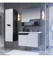 Teta Home Napoli 65 Cm Mdf Banyo Dolabı Seti + Boy Dolabı (Antrasit)
