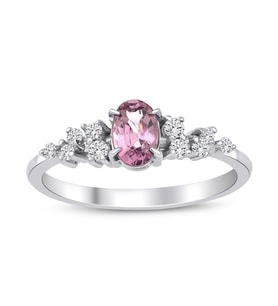 Oval Spinel Pırlanta Tektaş Yüzük