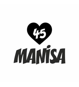 Kalpli 45 Manisa Araba Sticker siyah 20x15 CM (Siyah)