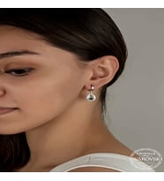 Swarovski Crystal Taşlı Gümüş Beyaz Sallantılı Kadın Küpe