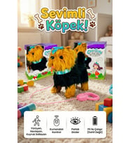 Oyuncak Tasma Kumandalı Yürüyen Havlayan ve Kuyruk Sallayan Peluş Köpek