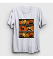 Presmono Unisex Beyaz Trio Film The Good The Bad And The Ugly T-Shirt 252520tt
