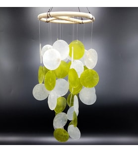 Sedef Rüzgar Çanı Marin Yeşil Beyaz 35 cm