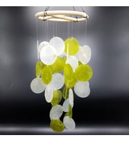 Sedef Rüzgar Çanı Marin Yeşil Beyaz 35 cm (Karışık)