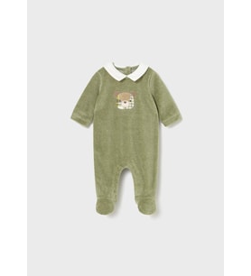 Mayoral Newborn Erkek Bebek Kadife Tulum Yeşil