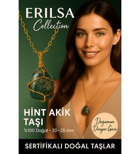 Sertifikalı Tel Sargılı Gold Renkli Doğal Hint Akik Taşı Kolye – Doğanın Dingin Gücü (Çok Renkli)