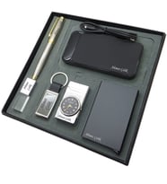 Signator® Celestia  Kişiye Özel Set - Saatli Çakmak + 32 Gb. Kristal Usb Bellek + 10000 mAh Powerbank  + Gold Krom Roller Kalem + Anahtarlık + Kartvizitlik  İsme Özel Hediyelik Set (Karışık)