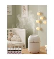 Kompakt Mini Hava Nemlendirici 5 Esans Hediyeli LED Işıklı USB Aromaterapi Cihazı