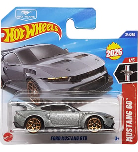Hot Wheels - Ford Mustang Gtd - Mustang 60. 1/5 - Hyw19 - Kısa Kart - Gümüş Metalik - 60 Yıl - Matte (Çok Renkli)