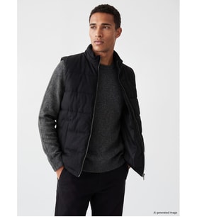 LCW Vision Siyah Slim Fit Dik Yaka Erkek Şişme Yelek